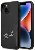 Karl Lagerfeld Signature - iPhone 14 Plus Etui - Zwart - Kaartsleuf