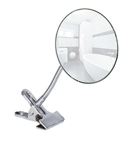 WENKO Cosmetische spiegel clip - 5-voudige vergroting, 500% vergroting, staal, 15 x 27 cm, chroom