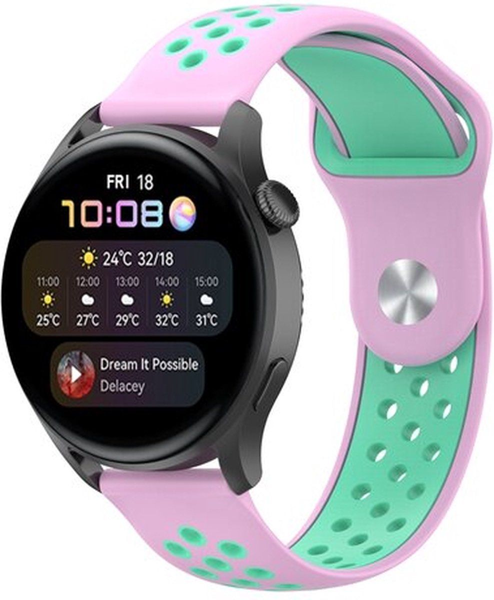 By Qubix Qubix Garmin Venu 2 - Sport Edition - Roze + groen - rubber