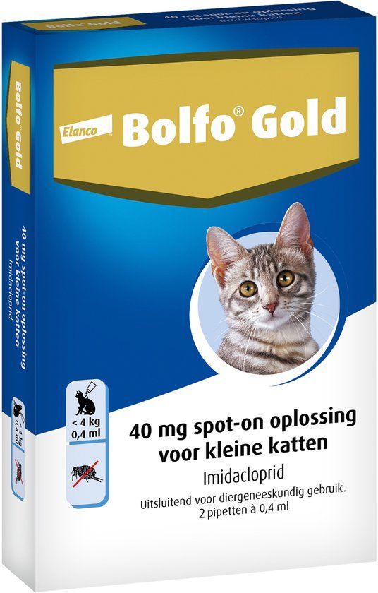 Bolfo Gold 40 Anti-vlooienmiddel Kat - 0 tot 4 kg - 2 pipetten