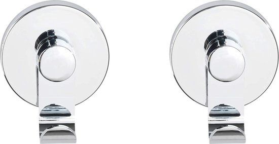 Wenko Wandhaken Vacuüm - 6 x 7 cm - ABS - Zilver - 2 stuks