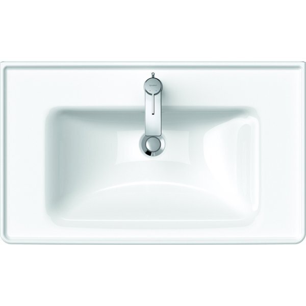 Duravit D-Neo wastafel met wondergliss 80x48x16.5cm 1 kraangat rechthoek Keramiek Wit 23678000001