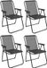 Home Deco Factory camping/strand stoel - 4x - aluminium - inklapbaar - zwart
