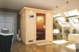 Karibu Mojave Sauna avec support de toit porte en verre bronze poêle bio 9 kW commande externe