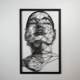 Stijlvol zwart decoratief metalen wandaccessoire, 45 x 70 cm, 100% staal, 1,5 mm dik, lichtgewicht 0,8 kg, perfect voor moderne woondecoratie