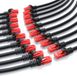 CSL LAN-kabelset, 20 stuks, CAT 6 netwerkkabel UTP, Gigabit Ethernet, 1000 Mbit/s, patchkabel met 2x RJ45-connectoren, koperen kern, beschermende mantel, 0,5 meter, zwart