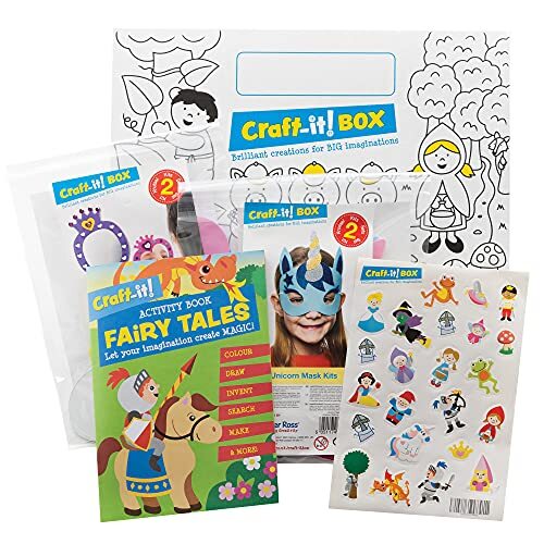 Baker Ross Baker Ross CBS021 Fairy Tales Arts and Crafts Pack voor kinderen - twee leuke sprookjesthema-creatieve kits, stickers en activiteitenboek voor jongens en meisjes.