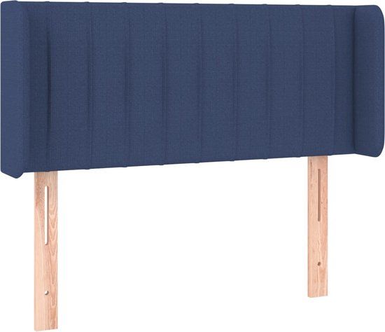 vidaXL Hoofdbord met randen 83x16x78/88 cm stof blauw