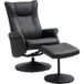 Modenuit Fauteuil relax pivotant 360° avec pouf en similicuir noir