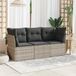 Maison Exclusive - Ensemble de jardin pour le jardin, composé de 3 pièces et coussins, en polyrotin gris clair