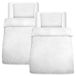 Beautissu Meline, aspect lin, 135x200 + 80x80 cm, blanc, 4 pièces, housse de couette