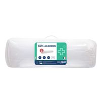 Bleu Calin Traversin Moelleux Anti-acariens, Antibactérien 2 Personnes, Enveloppe Microfibre, 140 cm