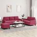 Maison Exclusive Velours Rouge Vin 3-delige Bankset met Kussens