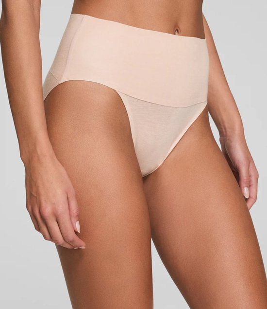 SPANX Undie-tectable Cotton Hi-Leg Brief Beige M