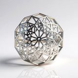 Cavill - Zilveren ring 925 Sterling Zilver met platina coating - Monosono collectie - Geometrische achthoekige filigraan damesring - Elegant & modern