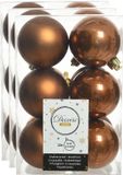 Decoris Kerstballen - 36 stuks - Kaneel Bruin - 6 cm - Kunststof - Mat/Glans