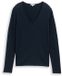 Tom Tailor - Pull en maille à col en V - Taille XS - bleu captain