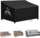 Merkloos Loveseat-hoes voor buitenbank - waterdicht en UV-bestendig - 1 stuk - zwart - 420D polyester - 220 x 100 x 89/61 cm