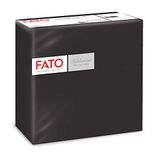 Fato - Droogpapieren servetten, airlaid, stoflook, verpakking met 50 servetten, formaat 40 x 40 cm, 4-voudig gevouwen, kleur zwart
