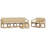 vidaXL - Buiten - bank - set - 7 - st - Wit - en - Beige