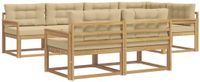 vidaXL - Hoek loungeset - 7 zitplekken - Wit en Beige - Polyester