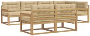 vidaXL - Hoek loungeset - 7 zitplekken - Wit en Beige - Polyester