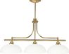 Suspension Abat-jour En Verre Blanc – Culot E27 – Compatible Led – Hauteur Réglable 70cm – Largeur 60cm – Métal Laiton Patiné