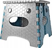 STARK Opvouwbare opstapkruk, 27 cm, voor kinderen en volwassenen, opvouwbaar, stabiel, antislip, met handvat, voor keuken, badkamer, tuin en werkplaats, ruimtebesparend (grijs-blauw)