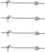Dulimex B.V. 4x pièces crochet de vent / crochets de vent - acier galvanisé - 16 x 0,53 cm - crochets d'orage - crochets de porte / crochets de fenêtre / arrêts de porte