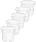 Garronda Plantenpot Bloempot - Kunststof - Rond - 5 Stuks - Transparant