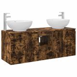 vidaXL Ensemble de meubles de salle de bain 3 pièces chêne fumé 49,5 x 44,5 x 65 cm