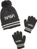 Vertbaudet Set NASA® - muts - hanschoenen - jongens - Antracietgrijs - Maat M