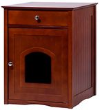 dobar 35272 Designer kattenkast "Mohrle" met lade, bruin