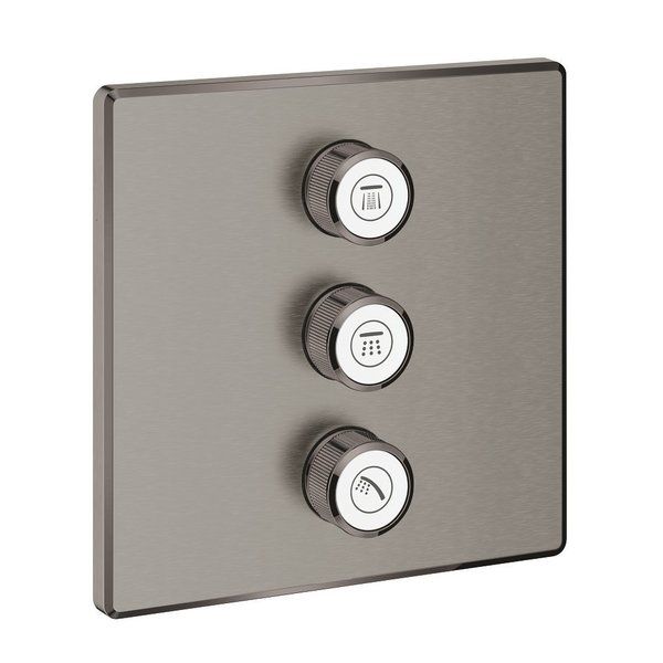 GROHE Grohtherm SmartControl afbouwdeel v. inbouwkraan volume (stopkraan) v. 3 functies vierkant brushed hard graphite 29127AL0
