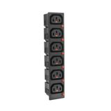 ACT C13 IEC Lock Net Entree (6x uitgang) - zwart