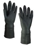 neoLab 2-4277 Naturlatex multifunctionele handschoenen, scheurvaste rolrand, 320 mm lang, maat XL/6,5/extra groot, zwart