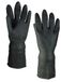 neoLab 2-4277 Naturlatex multifunctionele handschoenen, scheurvaste rolrand, 320 mm lang, maat XL/6,5/extra groot, zwart