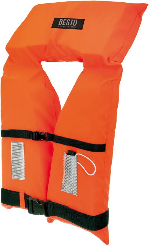 Besto Reddingsvest - oranje/zwart Maat Junior: gewicht 30-40 kg / Drijfvermogen 50N