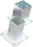 Tuindeco Paalhouder op plaat 7.1x7.1x13 cm | 9.1x9.1x15cm vuurverzinkt