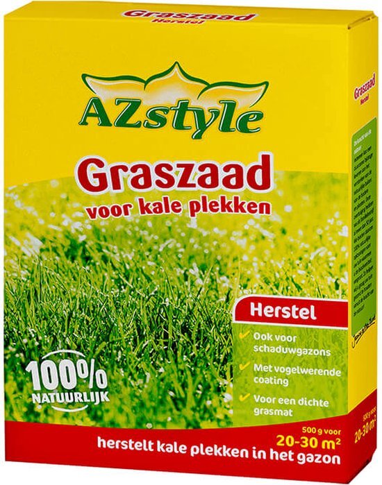 ECOSTYLE Graszaad-Extra - 500 g - voor het doorzaaien van kale plekken - 20 tot 40 m2 Zaai kale plekken in met Graszaad-Extra