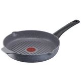 Tefal Natural ON Grillpan 26 cm Gegoten Aluminium Mineralia Antiaanbaklaag Grijs
