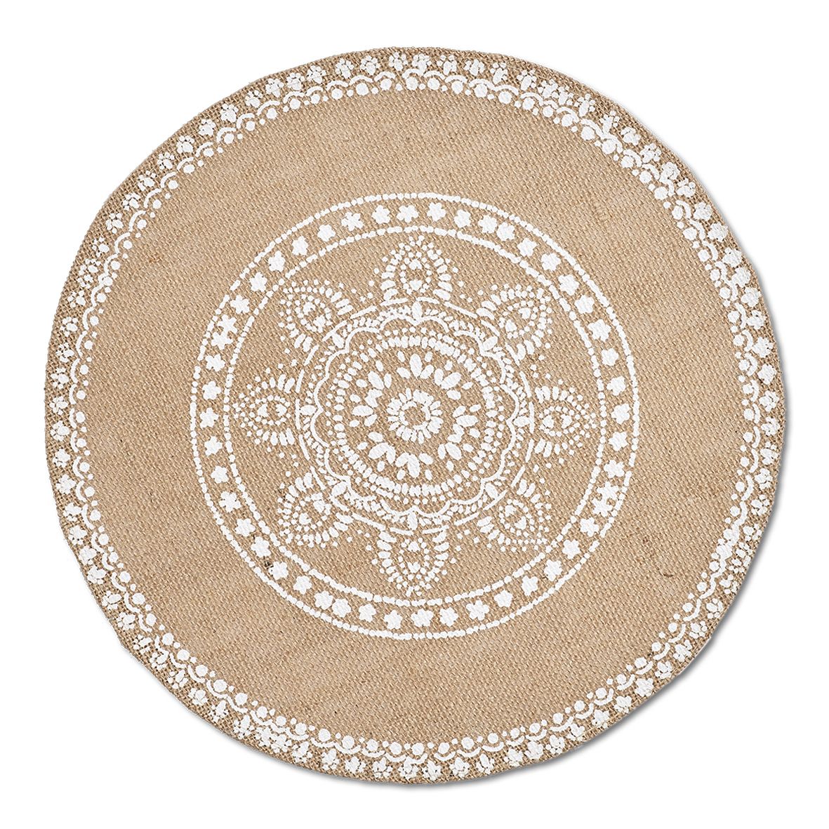 Zeller Mandala Linen Napkin - Natural White - 38cm - 1pc