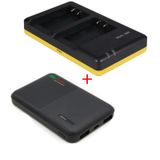 Powerpakket Deluxe : Chargeur duo LP-E17 + Powerbank 5000mAh pour 2 batteries Canon LP-E17