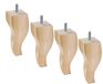 Margot Royal Louis XV Set 4 poten voor lattenbodem, hout, naturel gelakt, 5,5 x 5,5 x 18 cm