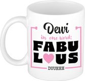 Bellatio Decorations Naam mok Dewi - Lichtroze - Fabulous - Keramiek - 300 ml