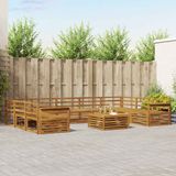 vidaXL - Buiten - bank - set - 10 - st - Naturel - Massief - Acacia - Hout