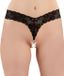 Cottelli Collection Rio String met Stimulerende Parels Open Kruis Ontwerp – Maat L – Zwart
