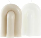 DKD Home Decor Kaars Boog (2 Stuks) Wit Was Geurkaars Diverse geuren