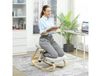 HOMCOM chaise de genoux ergonomique, pour bureau travail, assise rembourrée confortable, améliore posture dos, crème
