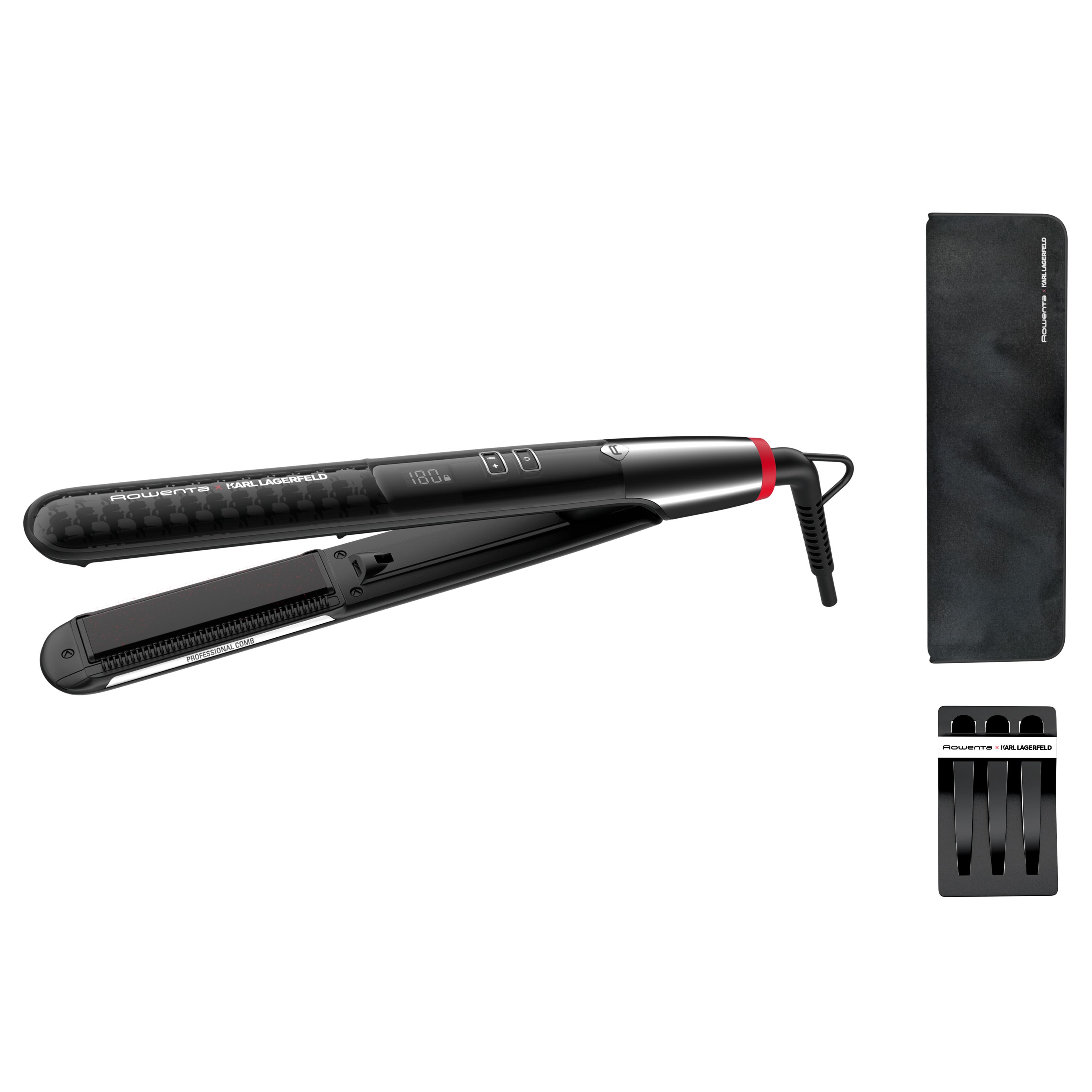 Rowenta X KARL LAGERFELD K/Pro Stylist Stijltang SF467L - Zwart/Rood